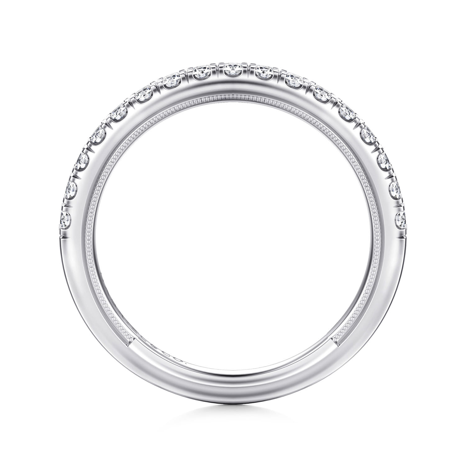 14K White Gold Diamond Matching Wedding Band - 0.35 ct - Shot 2