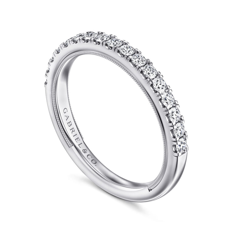 14K White Gold Diamond Matching Wedding Band - 0.35 ct - Shot 3