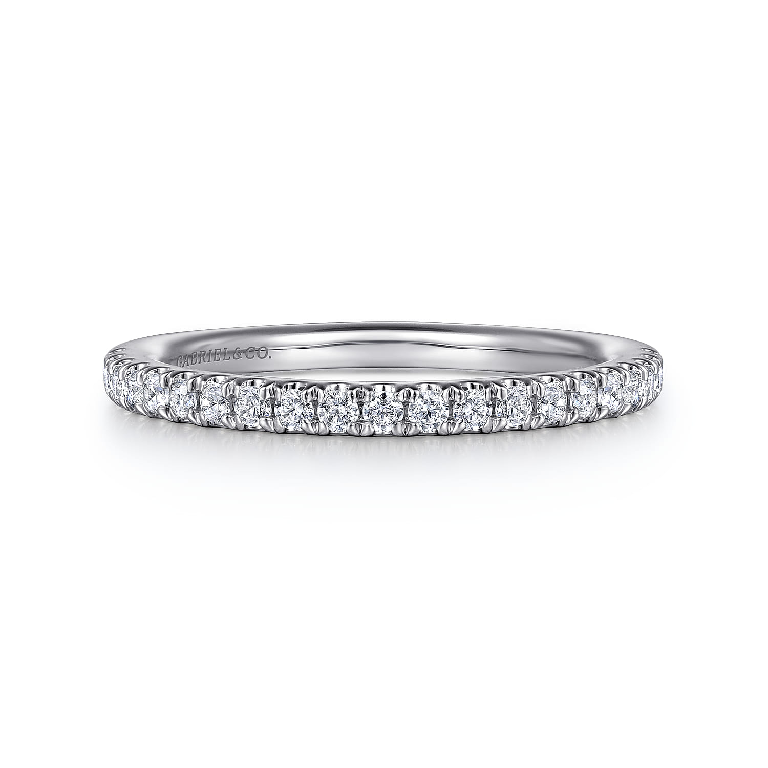 14K White Gold Diamond Matching Wedding Band - 0.25 ct - Shot 1
