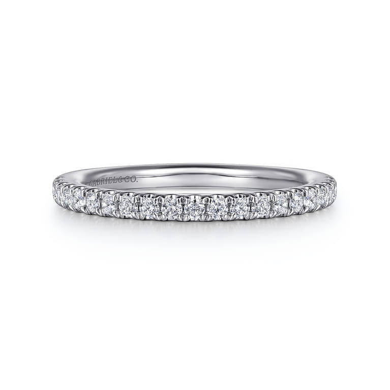 14K White Gold Diamond Matching Wedding Band - 0.25 ct - Shot 1