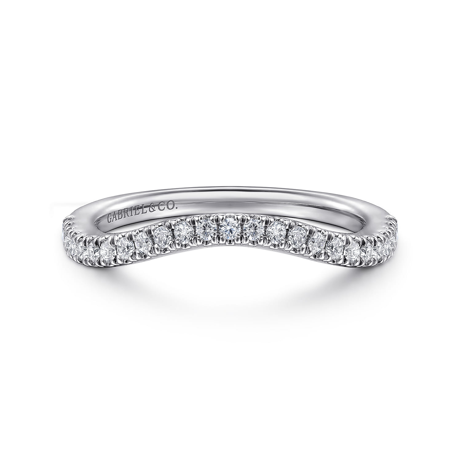14K White Gold Diamond Matching Wedding Band - 0.19 ct - Shot 1