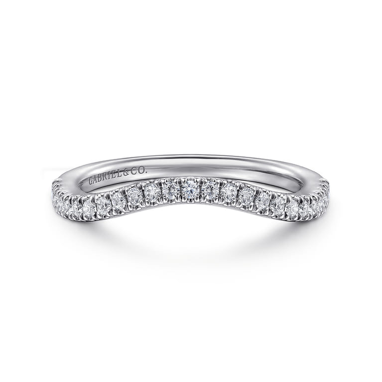 14K White Gold Diamond Matching Wedding Band - 0.19 ct - Shot 1