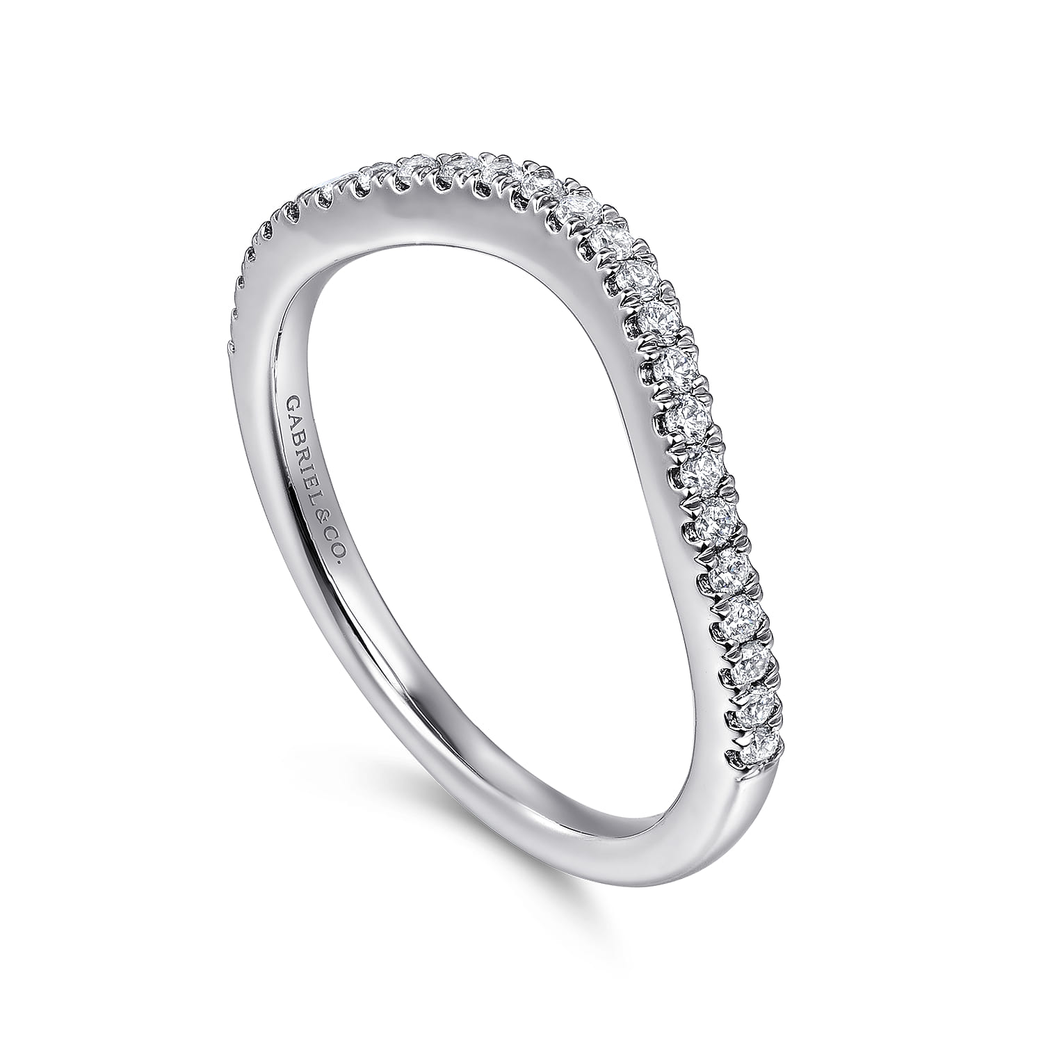 14K White Gold Diamond Matching Wedding Band - 0.19 ct - Shot 3
