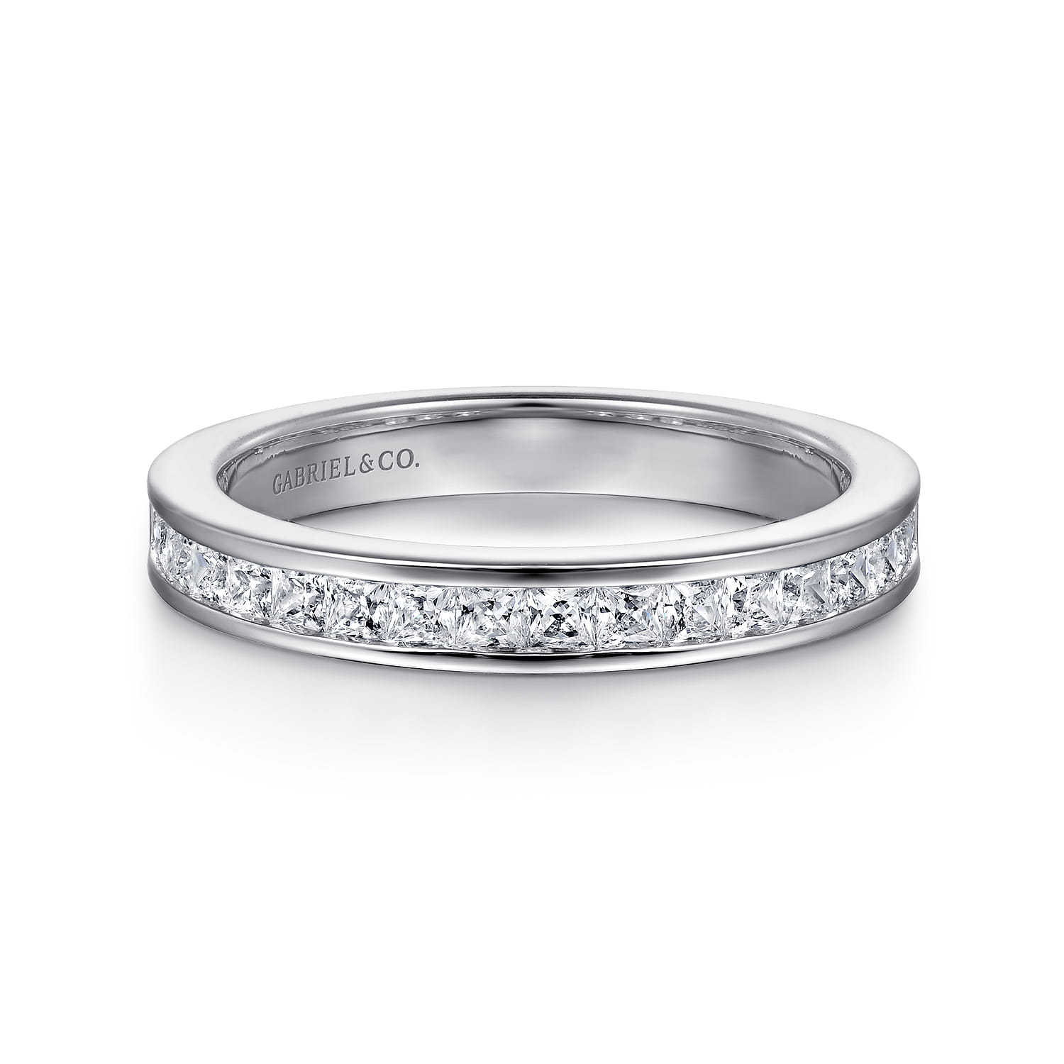 14K White Gold Diamond Matching Wedding Band - 0.65 ct - Shot 1