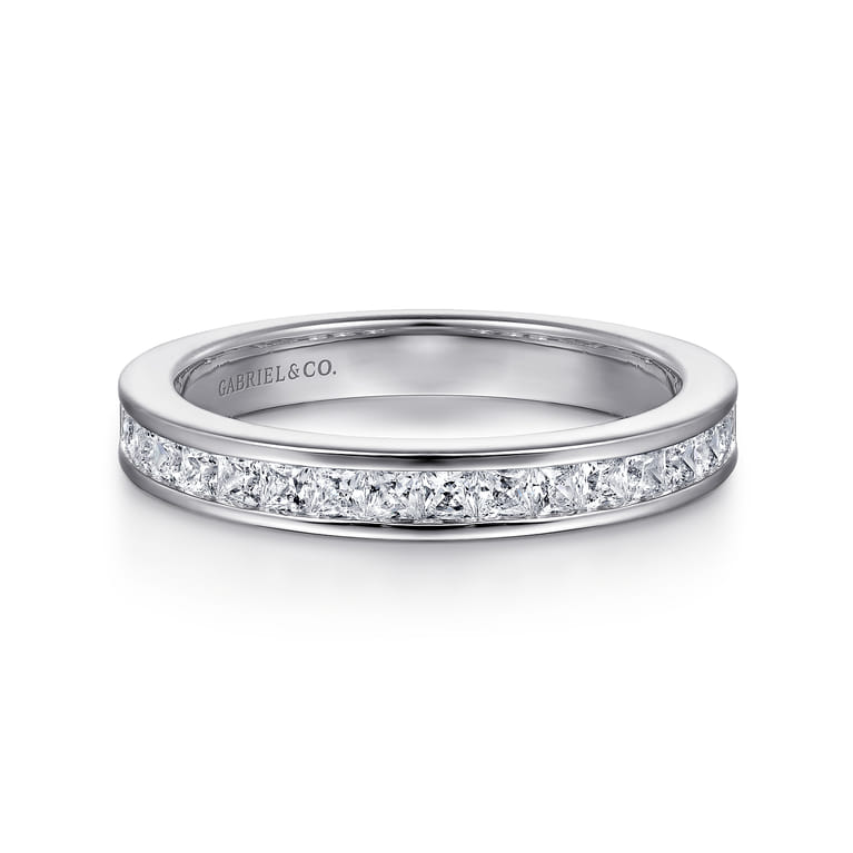 14K White Gold Diamond Matching Wedding Band - 0.65 ct - Shot 1