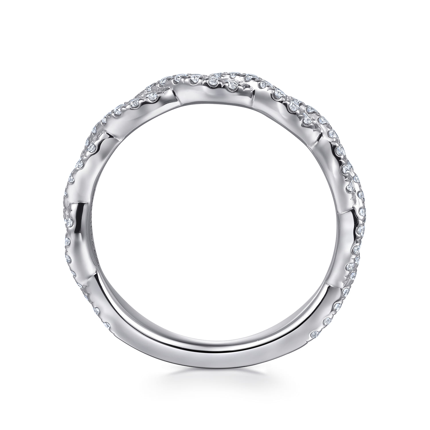 14K White Gold Diamond Matching Wedding Band - 0.34 ct - Shot 2