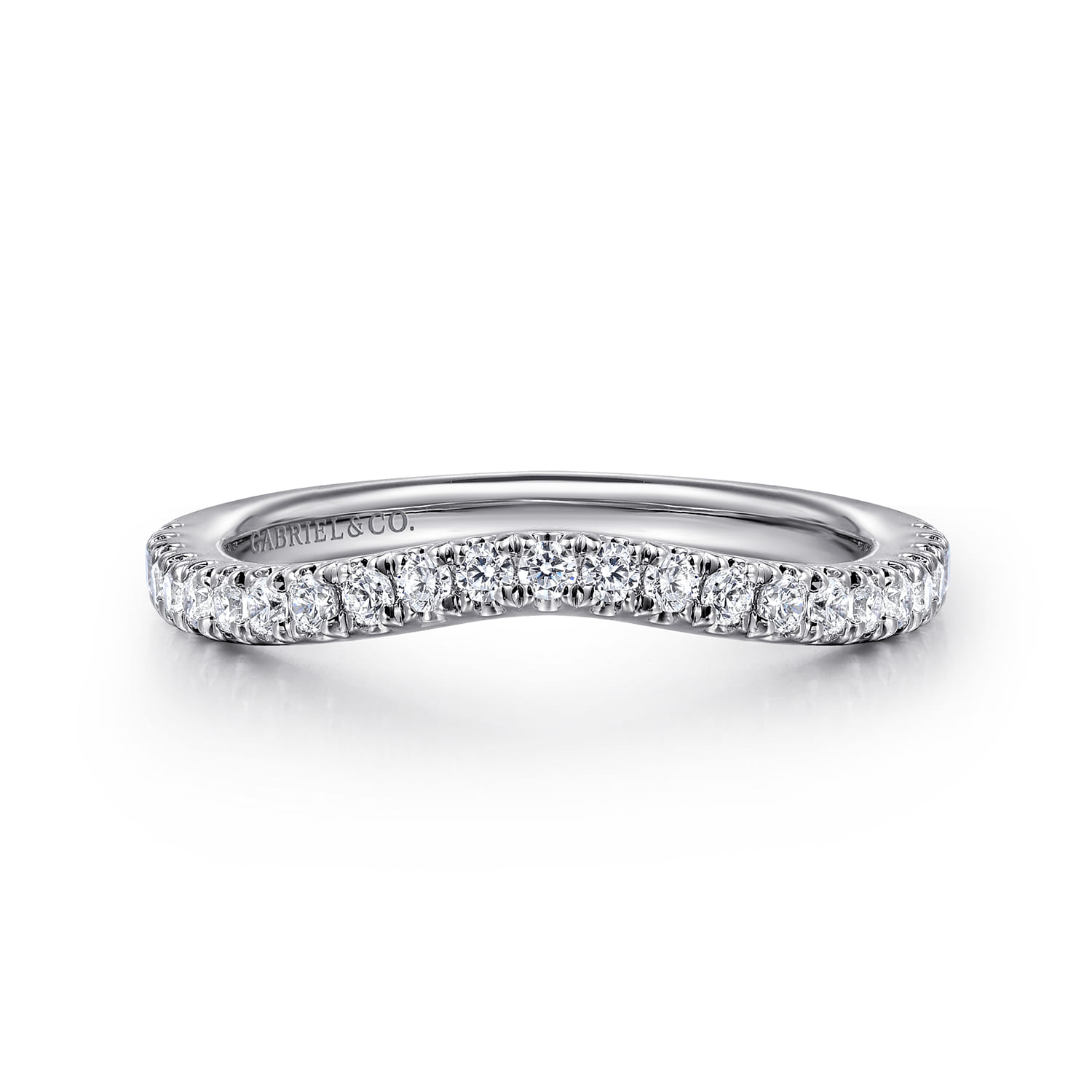 14K White Gold Diamond Matching Wedding Band - 0.29 ct - Shot 1