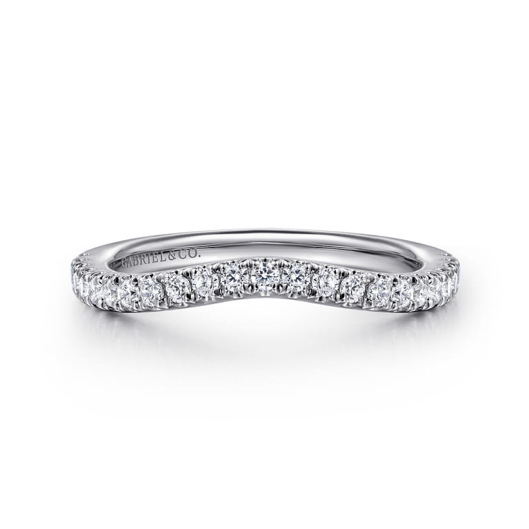 14K White Gold Diamond Matching Wedding Band - 0.29 ct - Shot 1