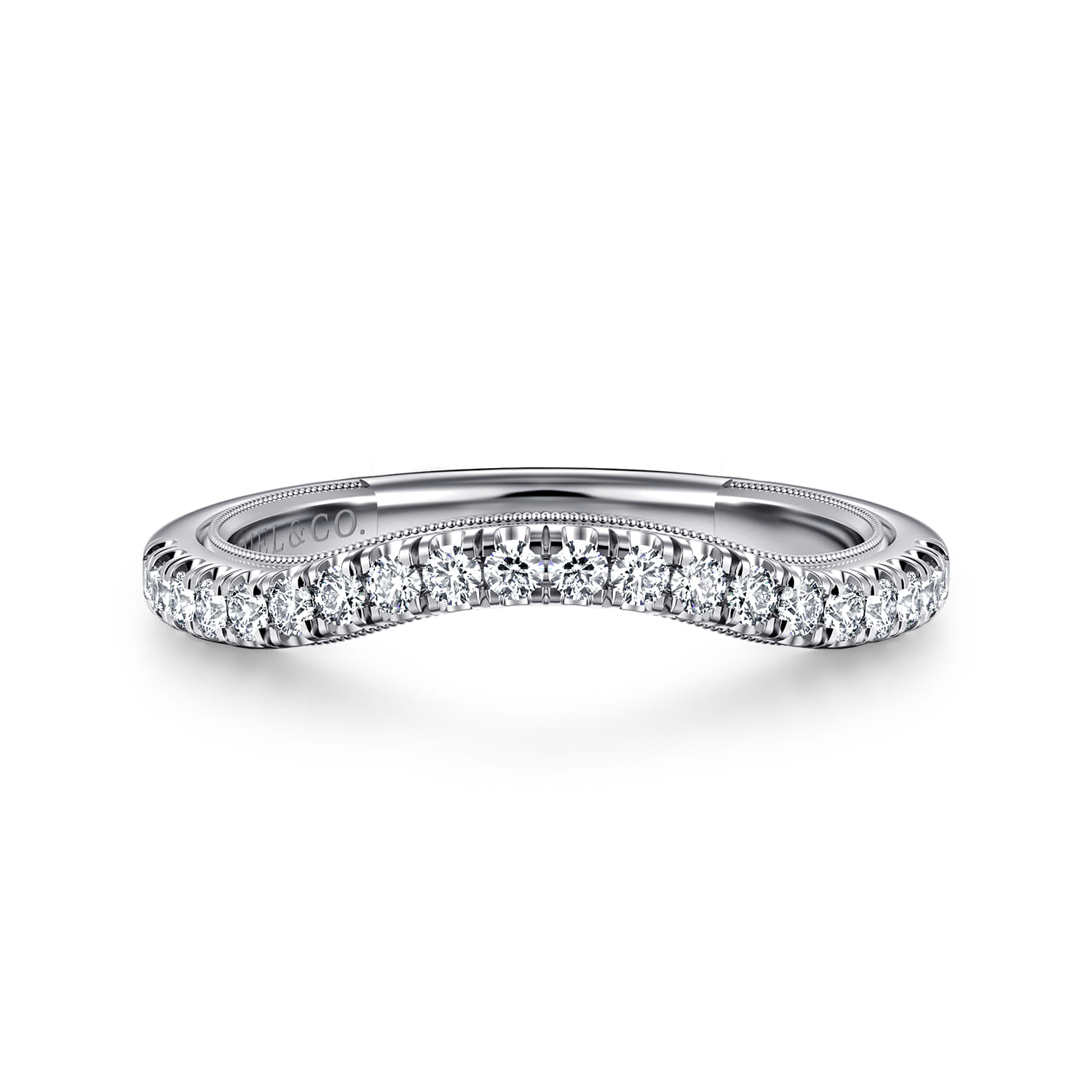 14K White Gold Diamond Matching Wedding Band - 0.23 ct - Shot 1