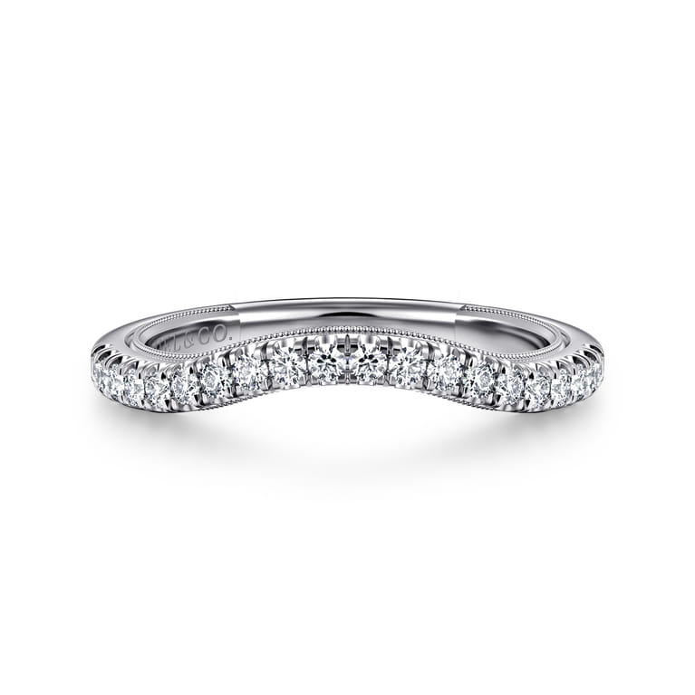 14K White Gold Diamond Matching Wedding Band - 0.23 ct - Shot 1