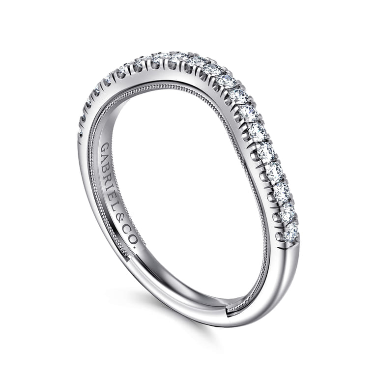 14K White Gold Diamond Matching Wedding Band - 0.23 ct - Shot 3