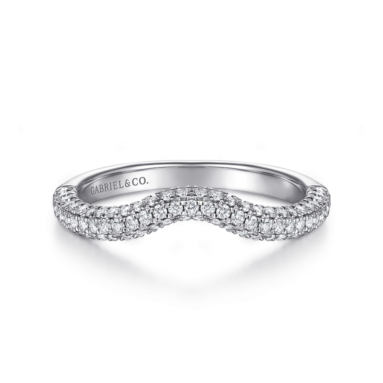 14K White Gold Diamond Matching Wedding Band - 0.43 ct - Shot 1