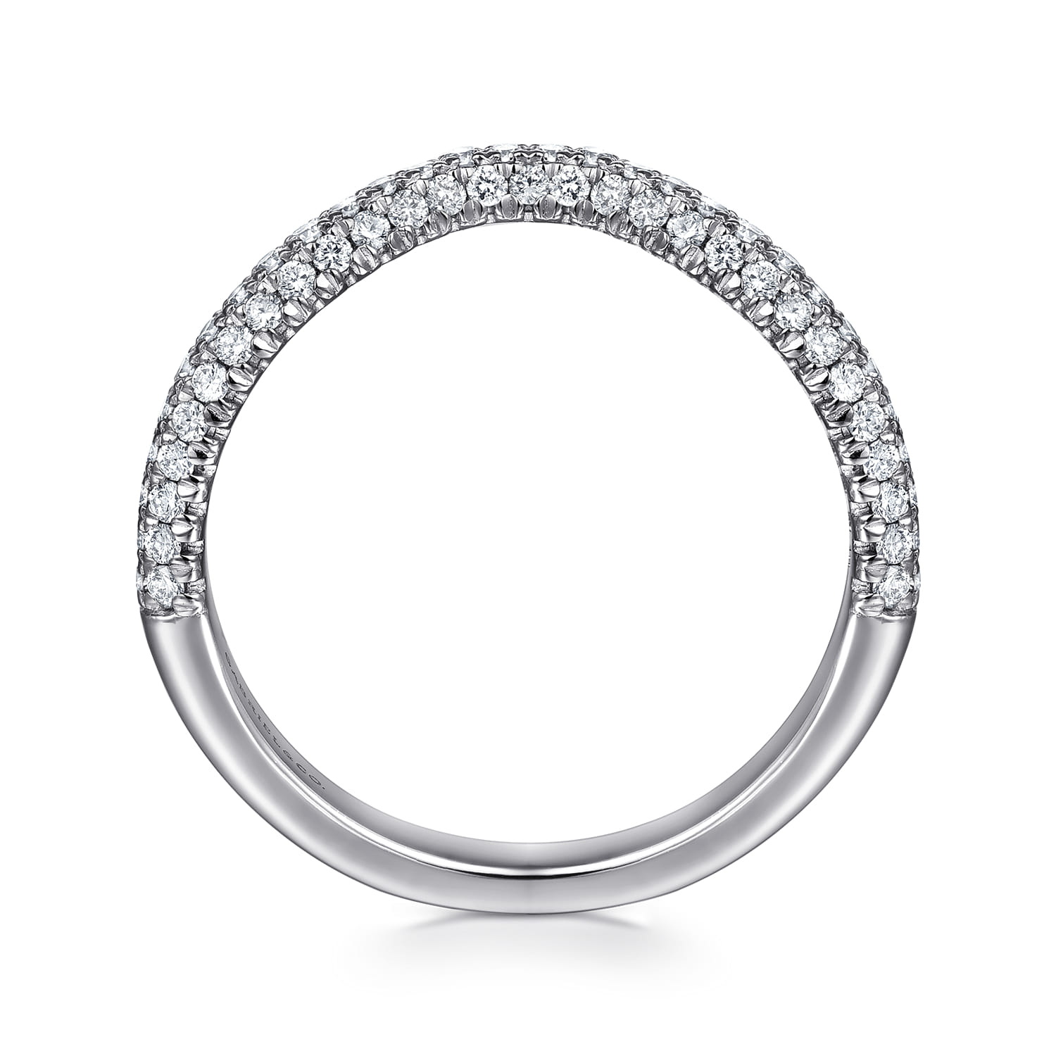 14K White Gold Diamond Matching Wedding Band - 0.43 ct - Shot 2