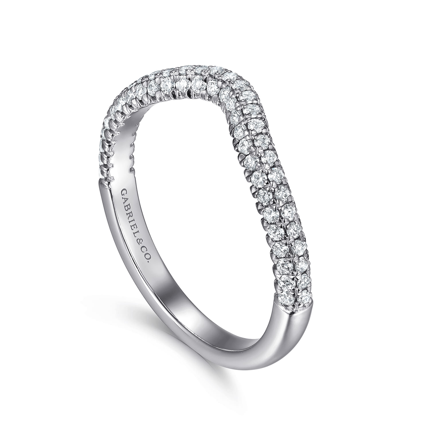 14K White Gold Diamond Matching Wedding Band - 0.43 ct - Shot 3