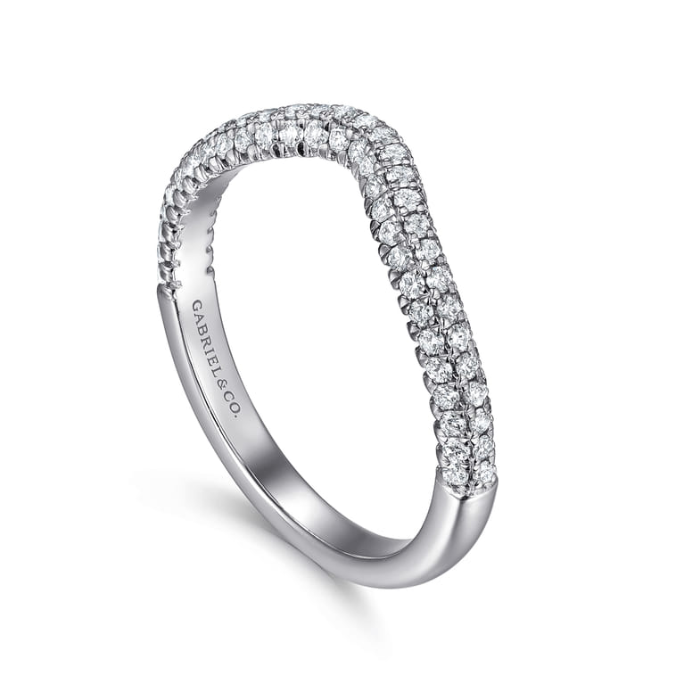 14K White Gold Diamond Matching Wedding Band - 0.43 ct - Shot 3