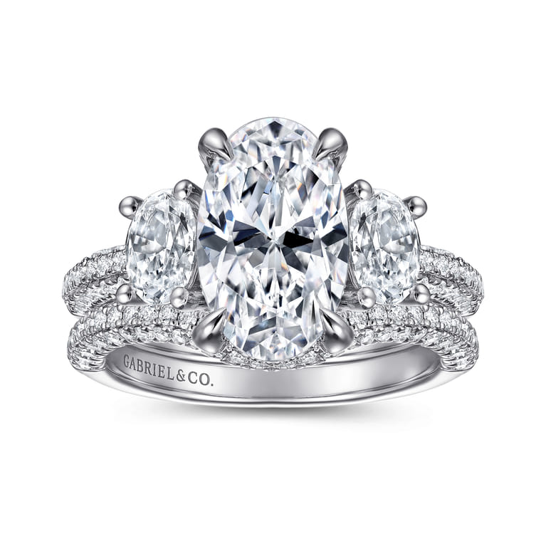 14K White Gold Diamond Matching Wedding Band - 0.43 ct - Shot 4