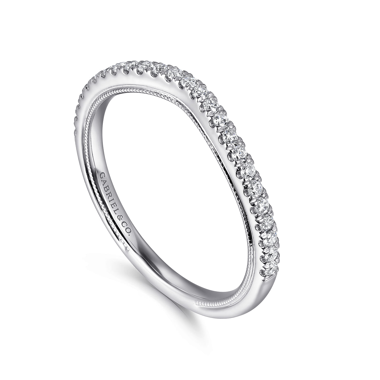 14K White Gold Diamond Matching Wedding Band - 0.19 ct - Shot 3