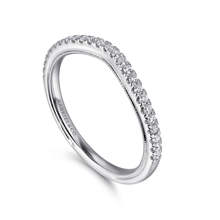 14K White Gold Diamond Matching Wedding Band - 0.19 ct - Shot 3