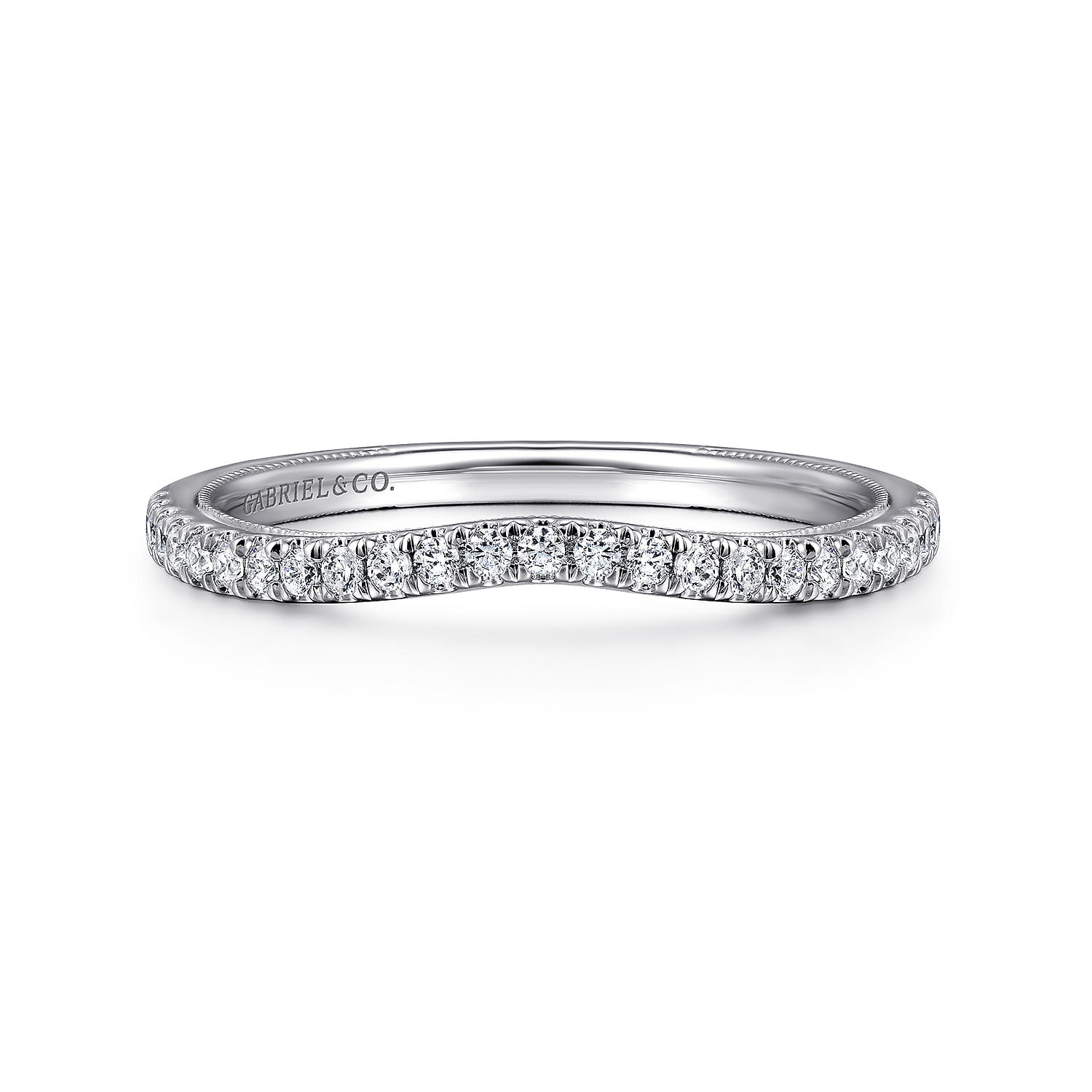 14K White Gold Diamond Matching Wedding Band - 0.19 ct - Shot 1