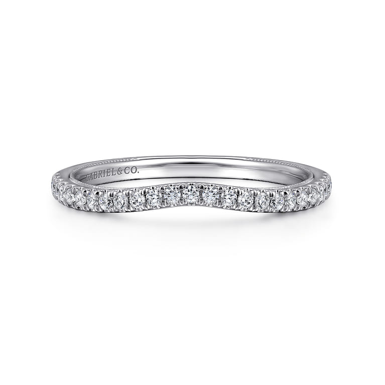 14K White Gold Diamond Matching Wedding Band - 0.19 ct - Shot 1