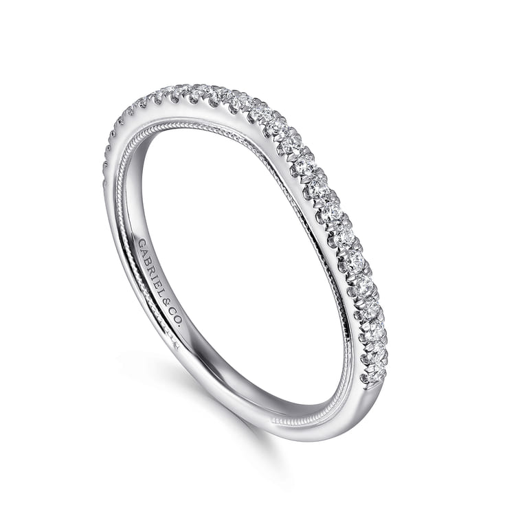 14K White Gold Diamond Matching Wedding Band - 0.19 ct - Shot 3