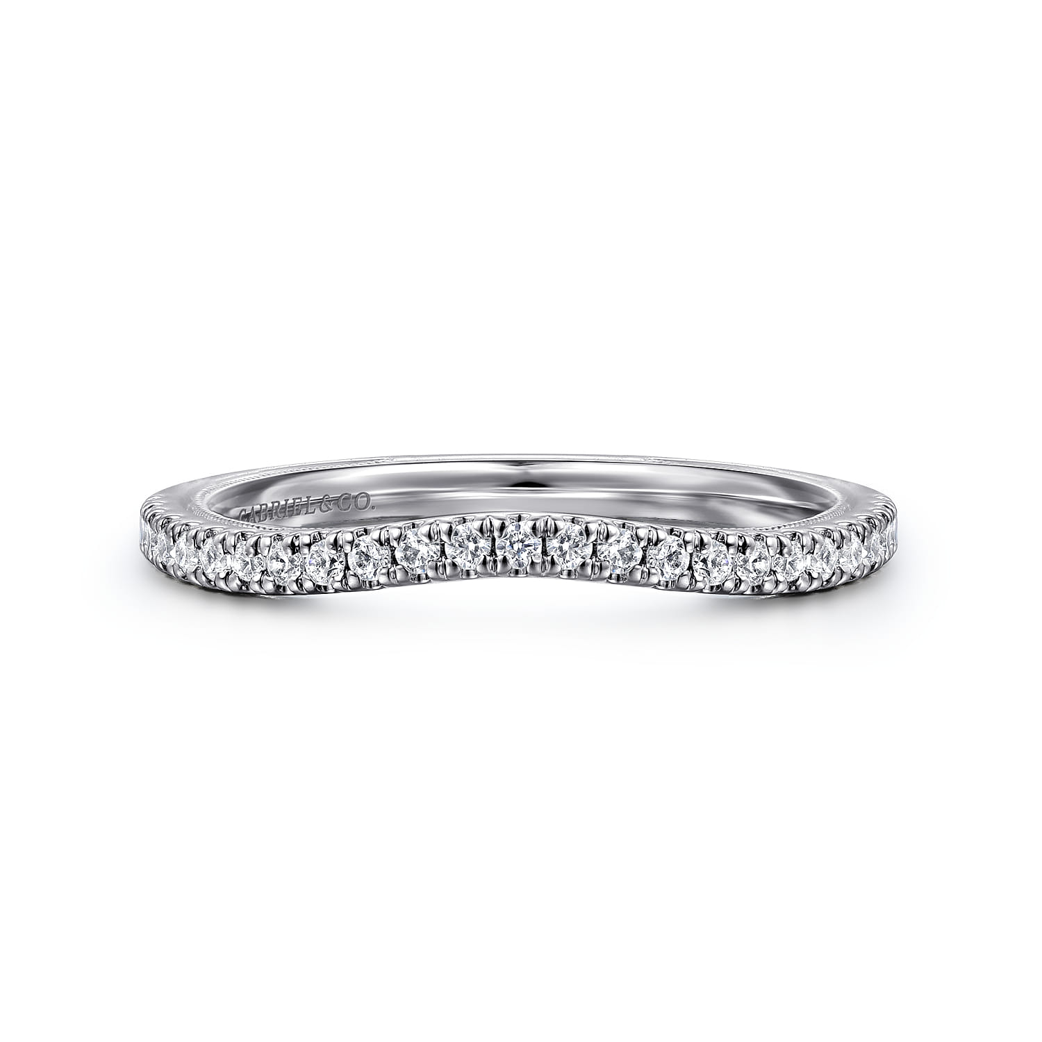 14K White Gold Diamond Matching Wedding Band - 0.17 ct - Shot 1