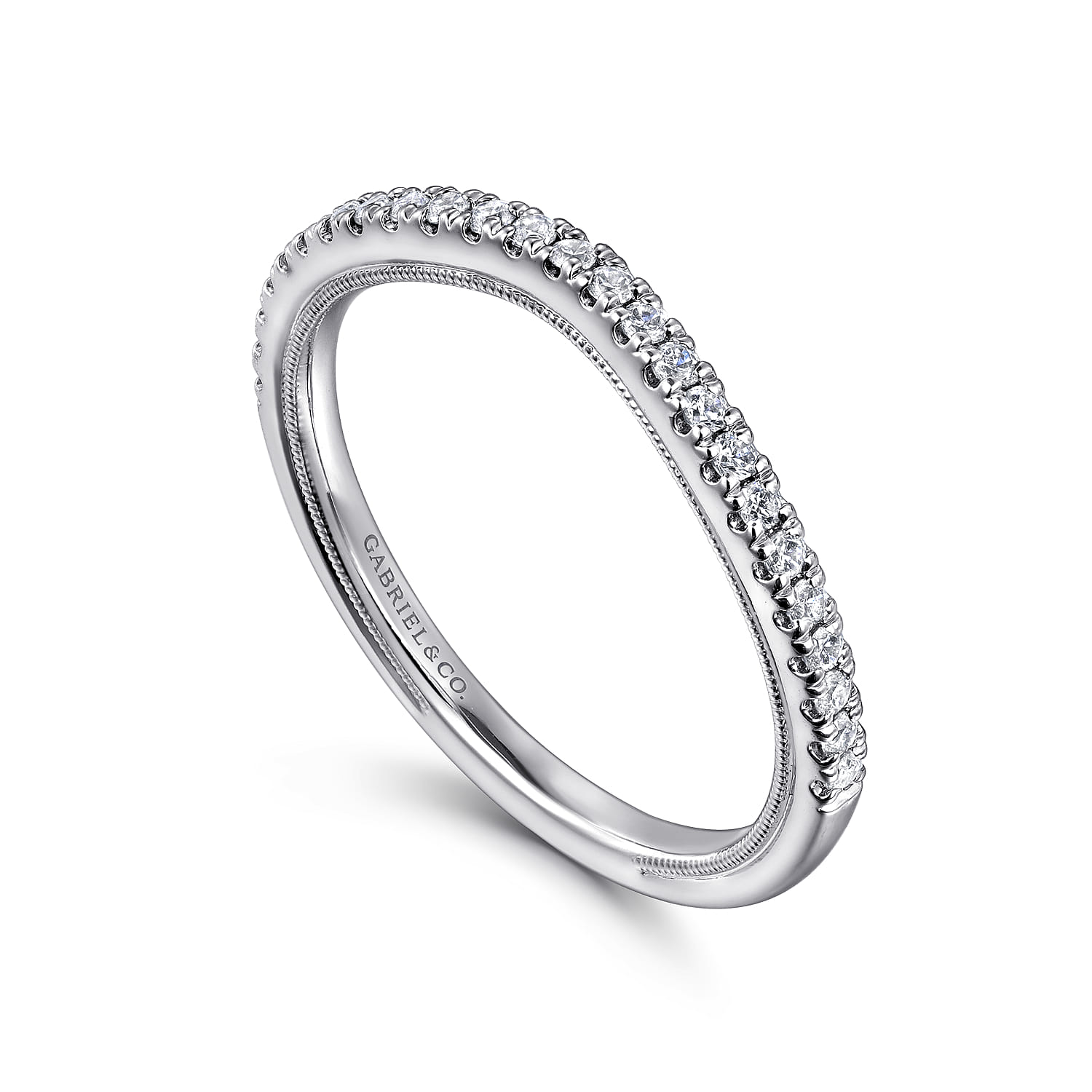 14K White Gold Diamond Matching Wedding Band - 0.17 ct - Shot 3