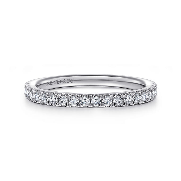 14K White Gold Diamond Matching Wedding Band - 0.3 ct - Shot 1