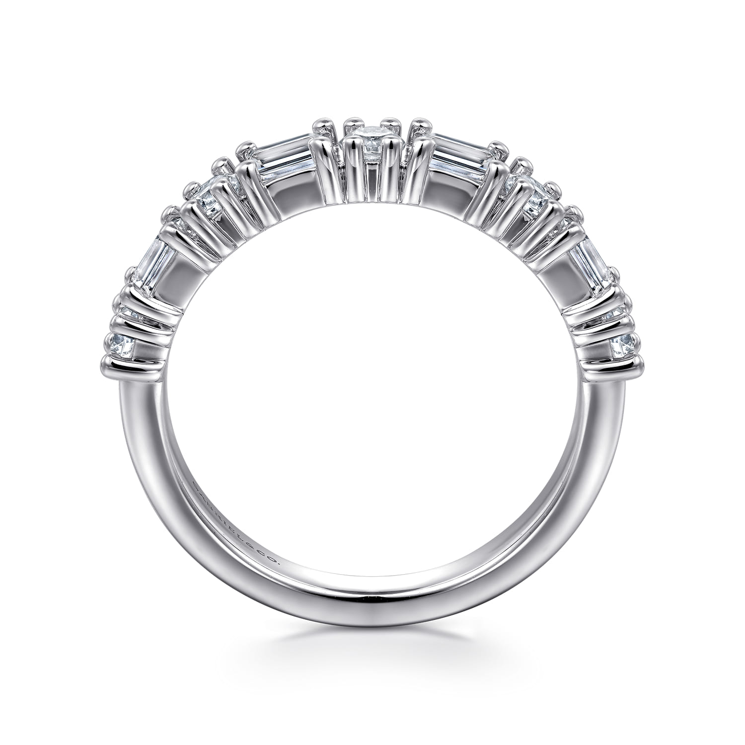 14K White Gold Diamond Matching Wedding Band - 1.13 ct - Shot 2