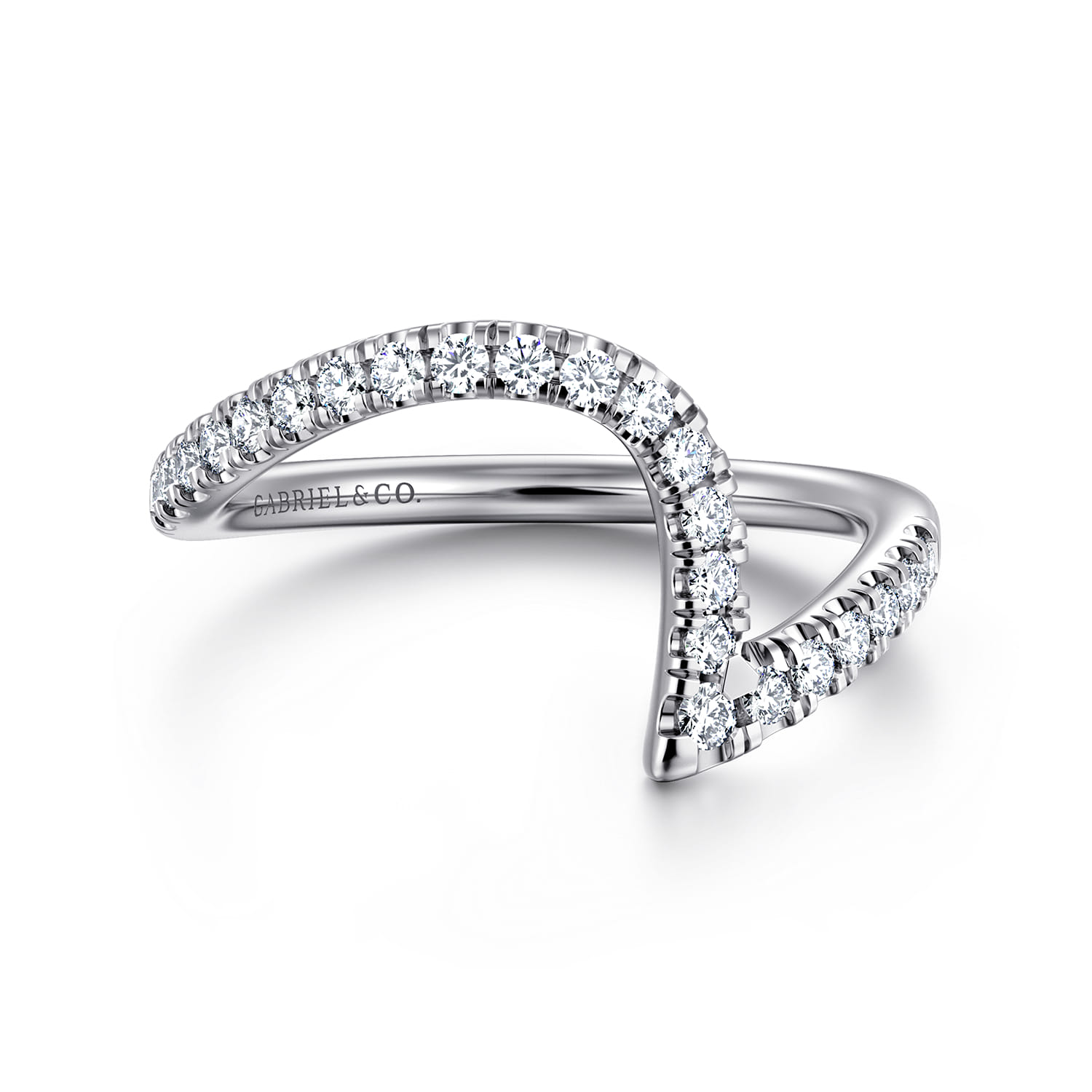 14K White Gold Diamond Matching Wedding Band - 0.3 ct - Shot 1