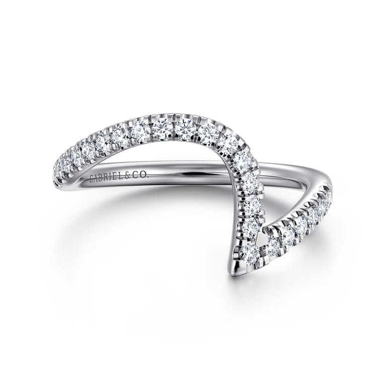 14K White Gold Diamond Matching Wedding Band - 0.3 ct - Shot 1
