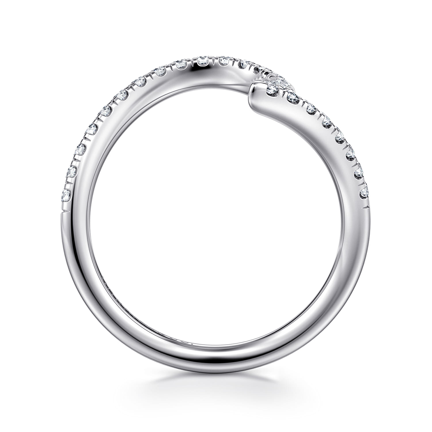 14K White Gold Diamond Matching Wedding Band - 0.3 ct - Shot 2