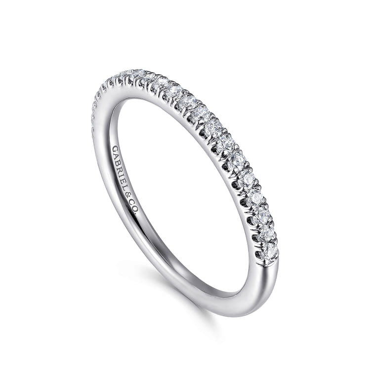 14K White Gold Diamond Matching Wedding Band - 0.23 ct - Shot 3