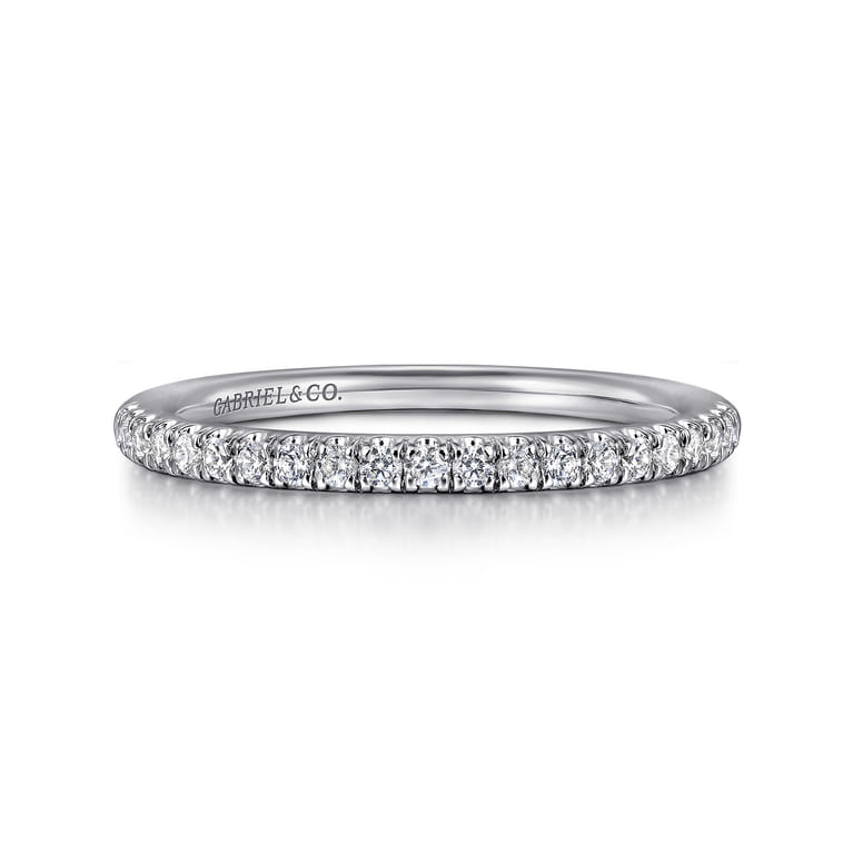 14K White Gold Diamond Matching Wedding Band - 0.23 ct - Shot 1