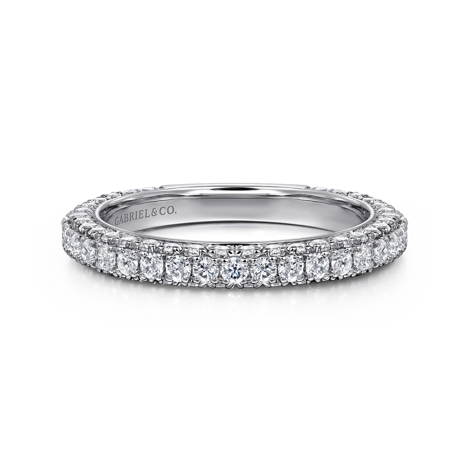 14K White Gold Diamond Matching Wedding Band - 1.21 ct - Shot 1