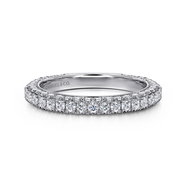 14K White Gold Diamond Matching Wedding Band - 1.21 ct - Shot 1