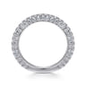 14K White Gold Diamond Matching Wedding Band - 1.21 ct