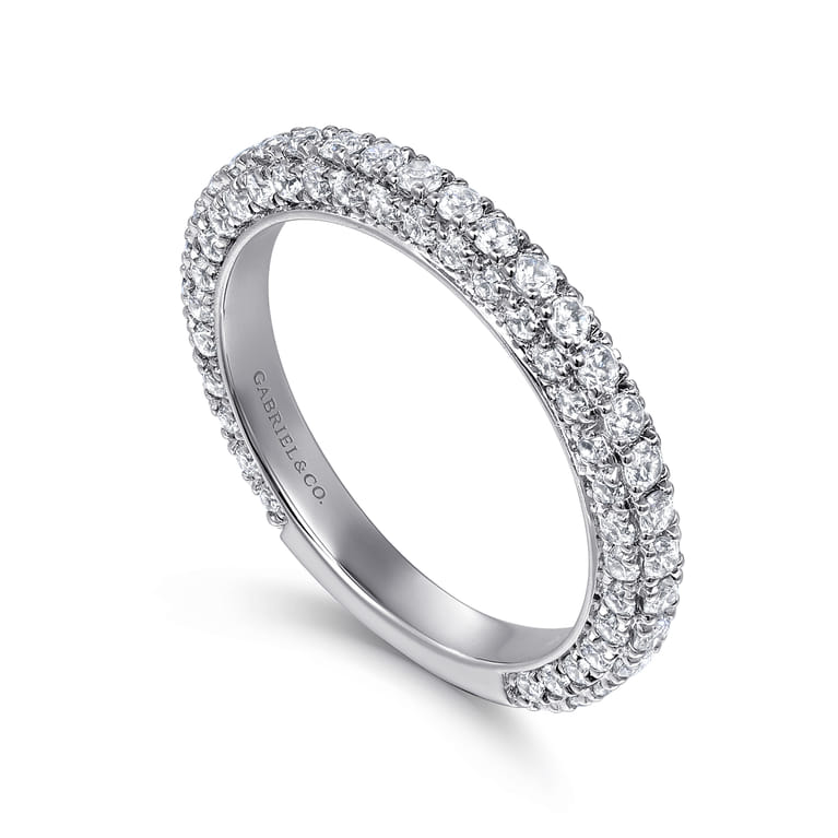 14K White Gold Diamond Matching Wedding Band - 1.21 ct - Shot 3