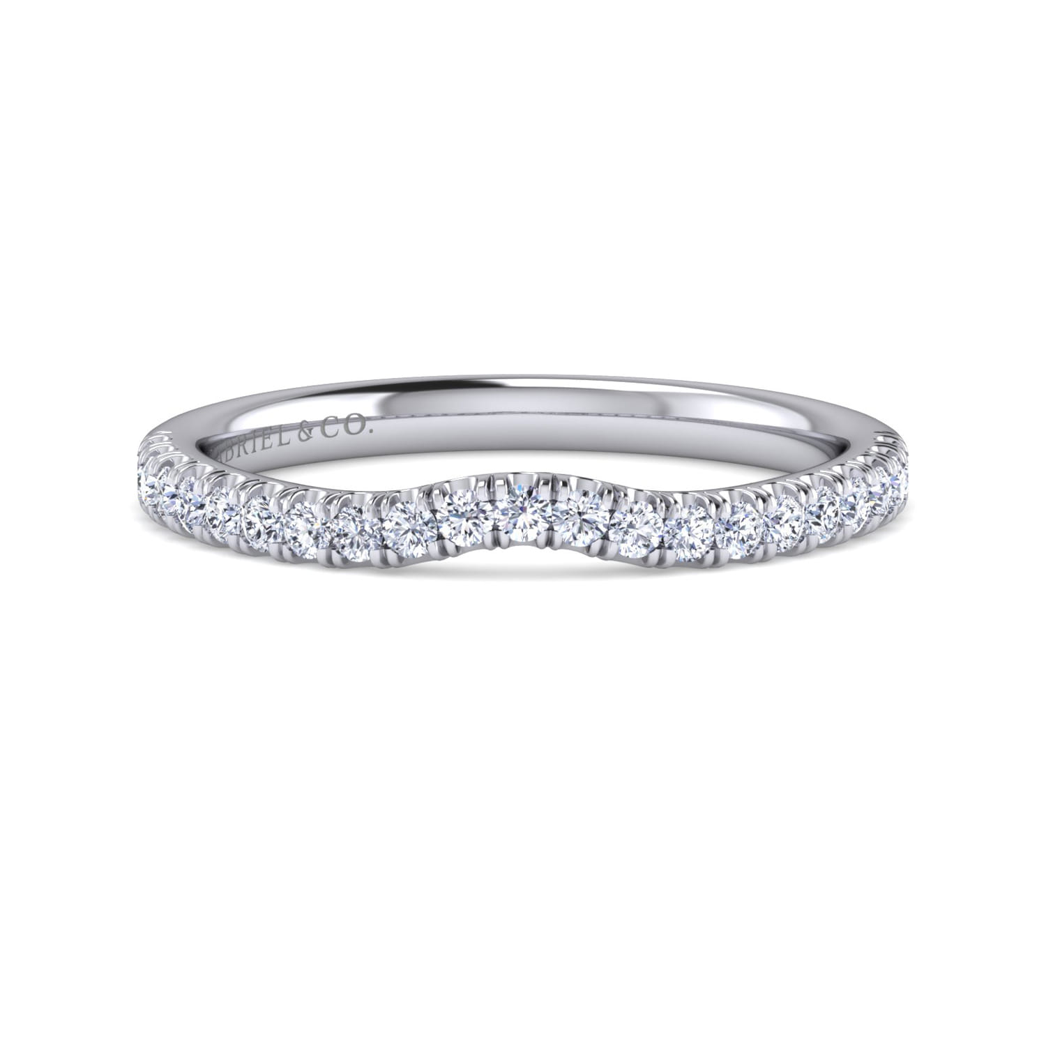 14K White Gold Diamond Matching Wedding Band - 0.25 ct - Shot 1
