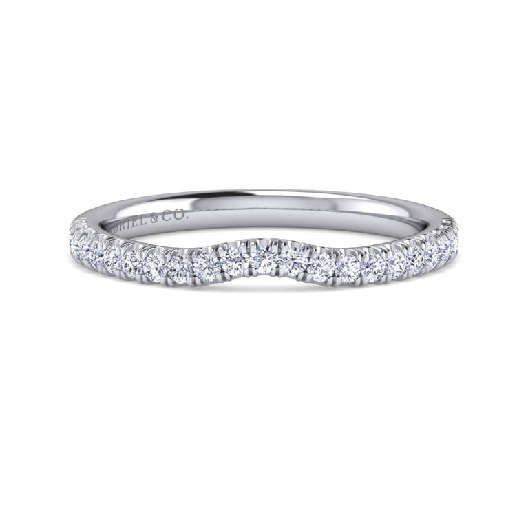 14K White Gold Diamond Matching Wedding Band - 0.25 ct - Shot 1