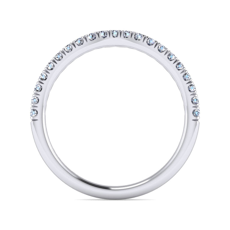 14K White Gold Diamond Matching Wedding Band - 0.25 ct - Shot 2