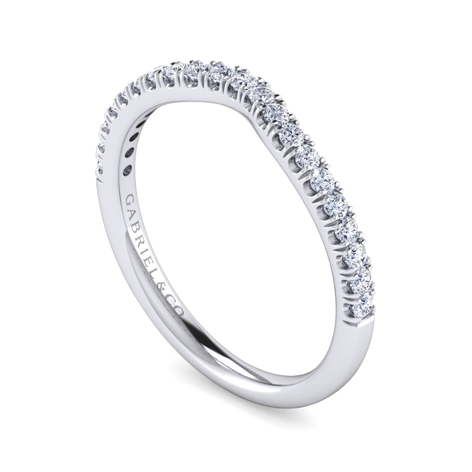 14K White Gold Diamond Matching Wedding Band - 0.25 ct - Shot 3