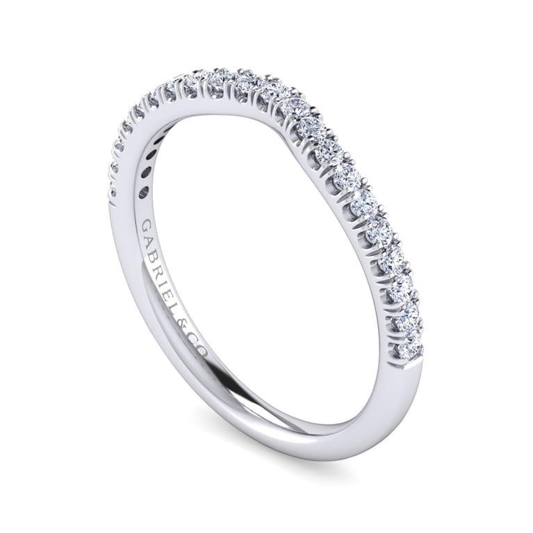 14K White Gold Diamond Matching Wedding Band - 0.25 ct - Shot 3