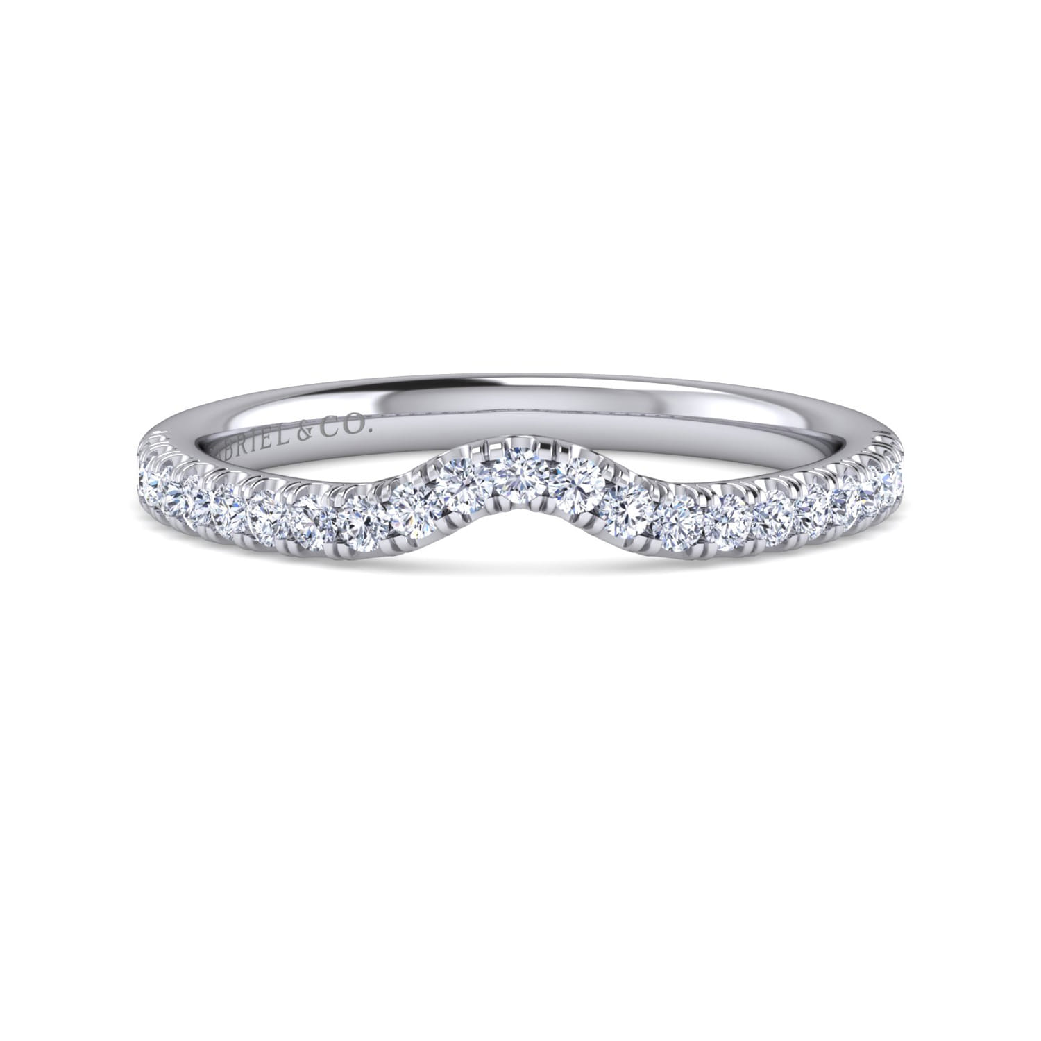 14K White Gold Diamond Matching Wedding Band - 0.25 ct - Shot 1