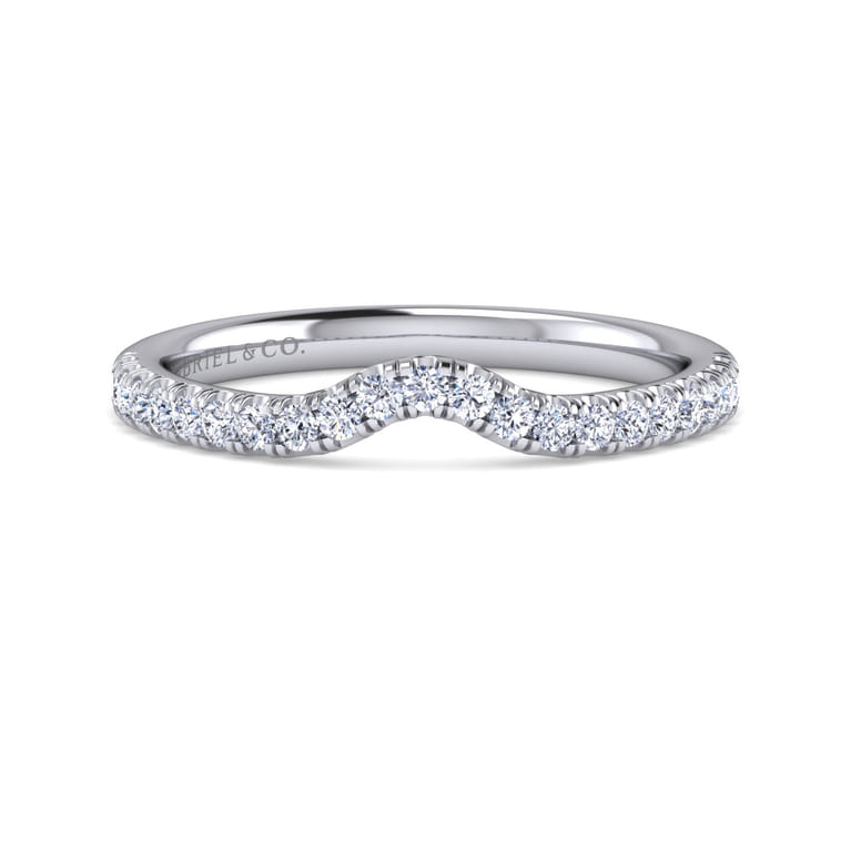 14K White Gold Diamond Matching Wedding Band - 0.25 ct - Shot 1