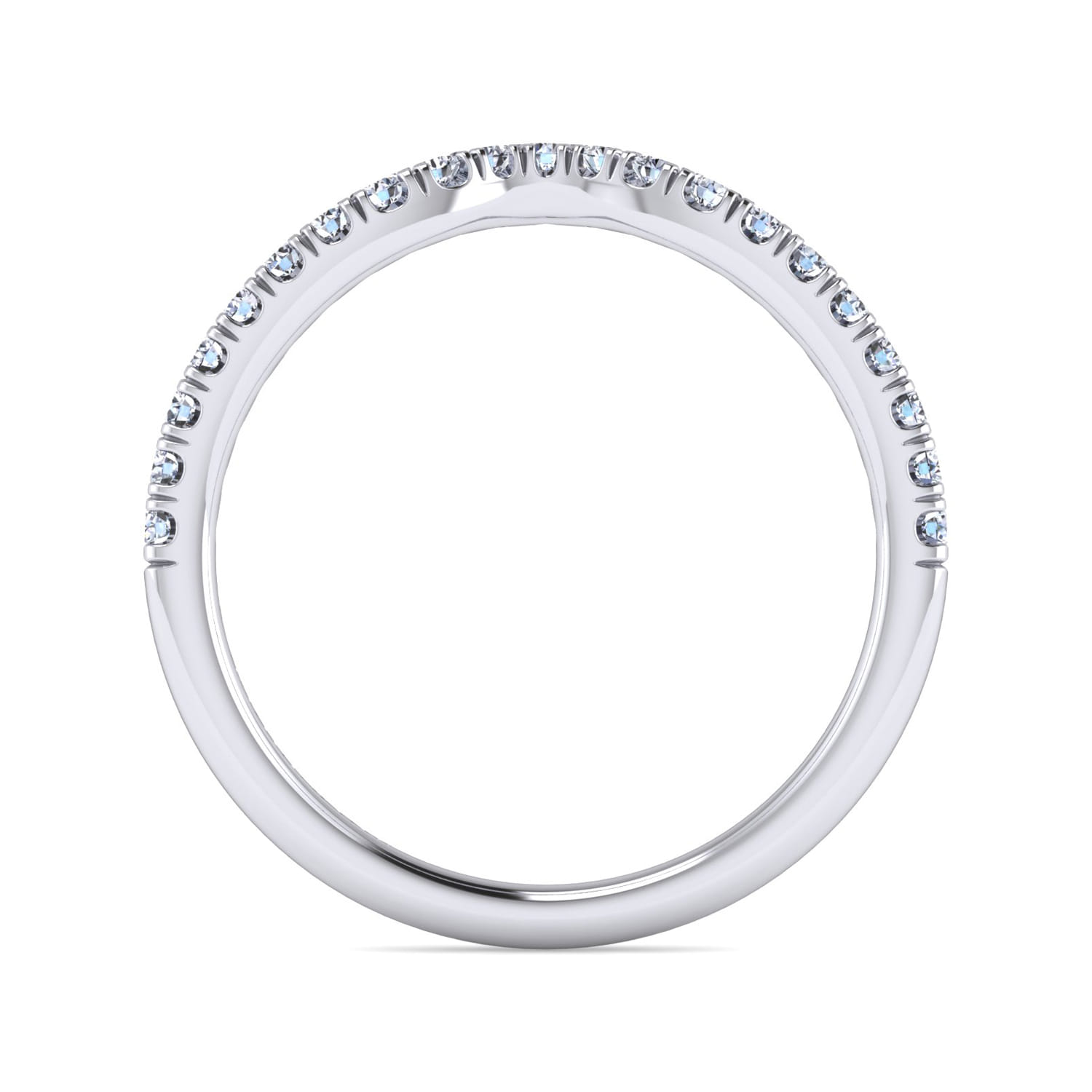 14K White Gold Diamond Matching Wedding Band - 0.25 ct - Shot 2