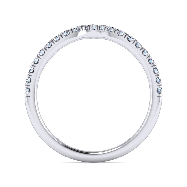 14K White Gold Diamond Matching Wedding Band - 0.25 ct - Shot 2
