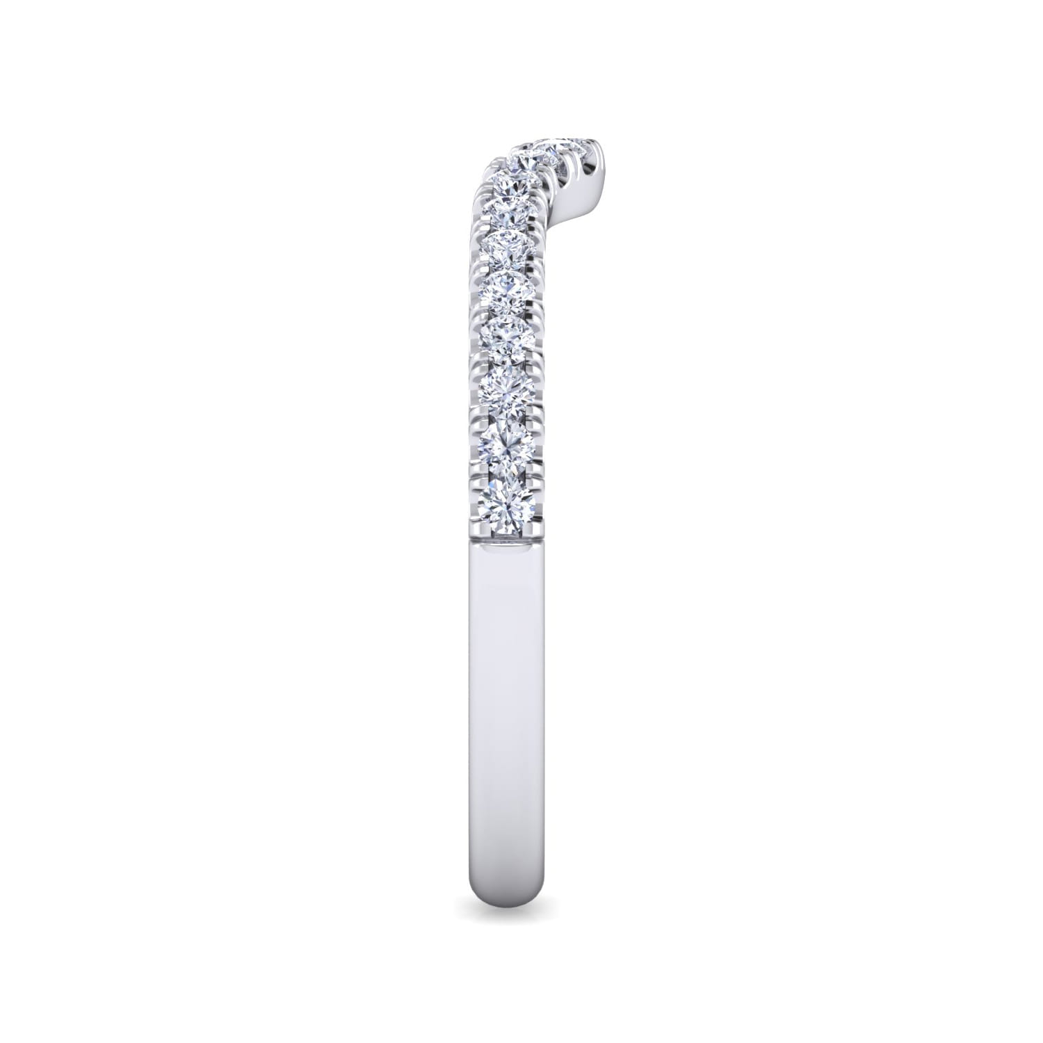 14K White Gold Diamond Matching Wedding Band - 0.25 ct - Shot 4