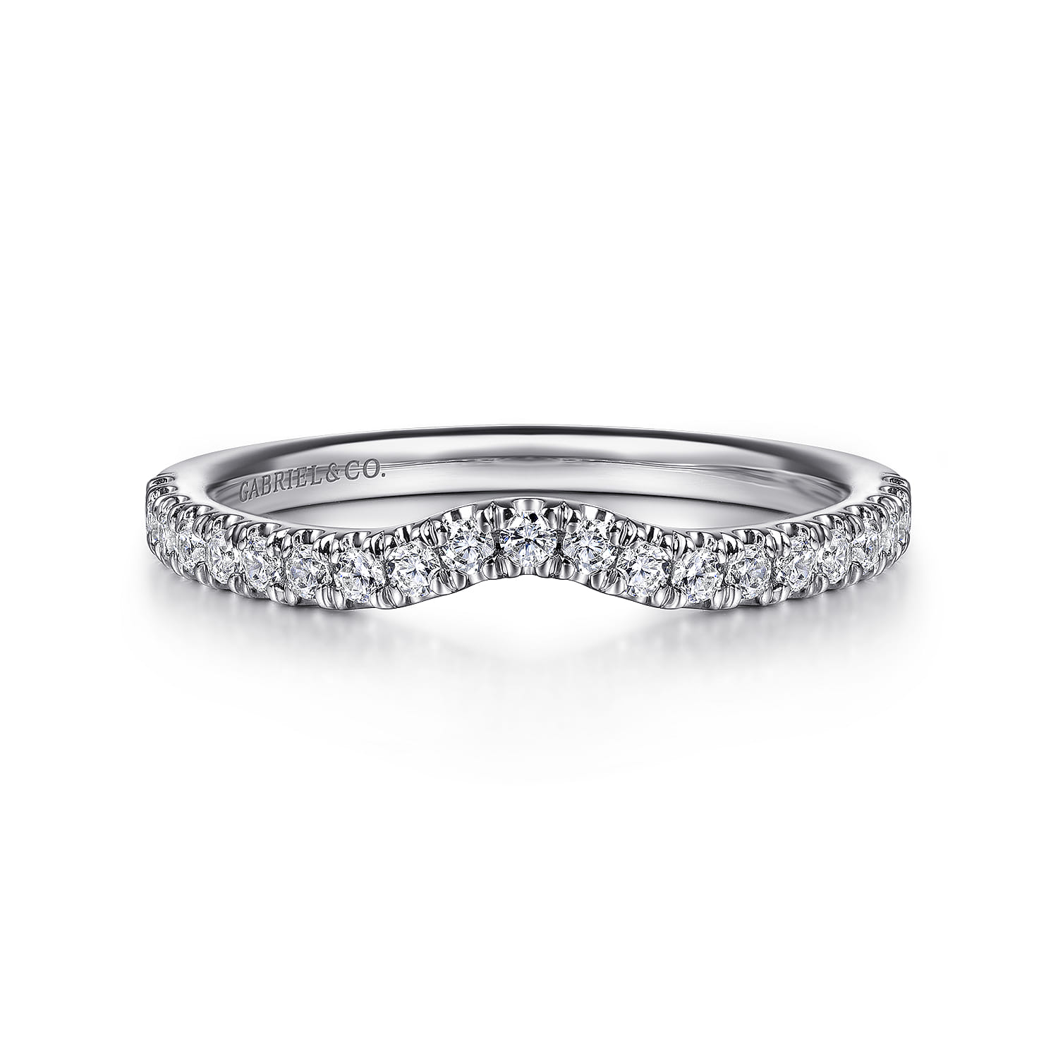 14K White Gold Diamond Matching Wedding Band - 0.25 ct - Shot 1