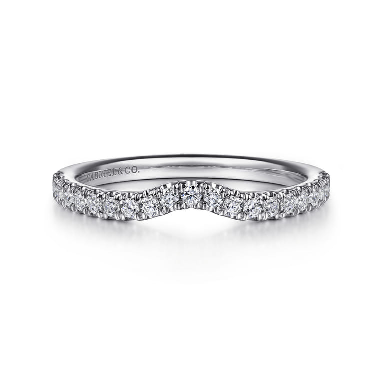 14K White Gold Diamond Matching Wedding Band - 0.25 ct - Shot 1